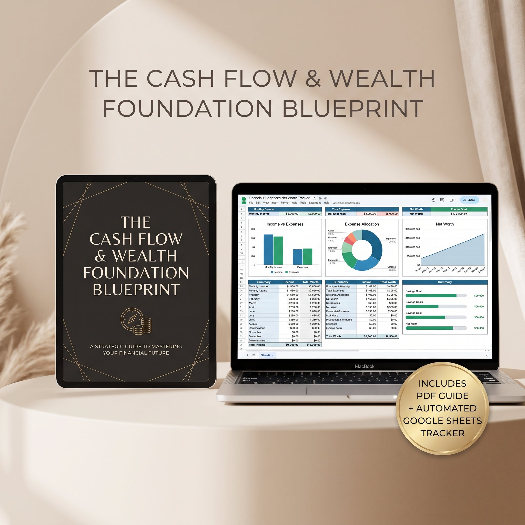 Cash Flow & Wealth Building Blueprint™ — Automated Google Sheets Budget Tracker for Financial Freedom